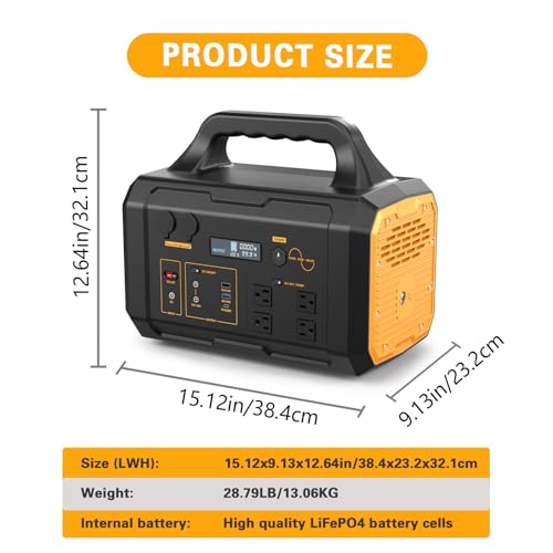 Estación de Energía Portátil 1000W 1024Wh, Generador Solar con Puertos AC/USB-C/DC, Batería de Respaldo para Emergencias en el Hogar, Camping, Viajes - Azul miniatura 3
