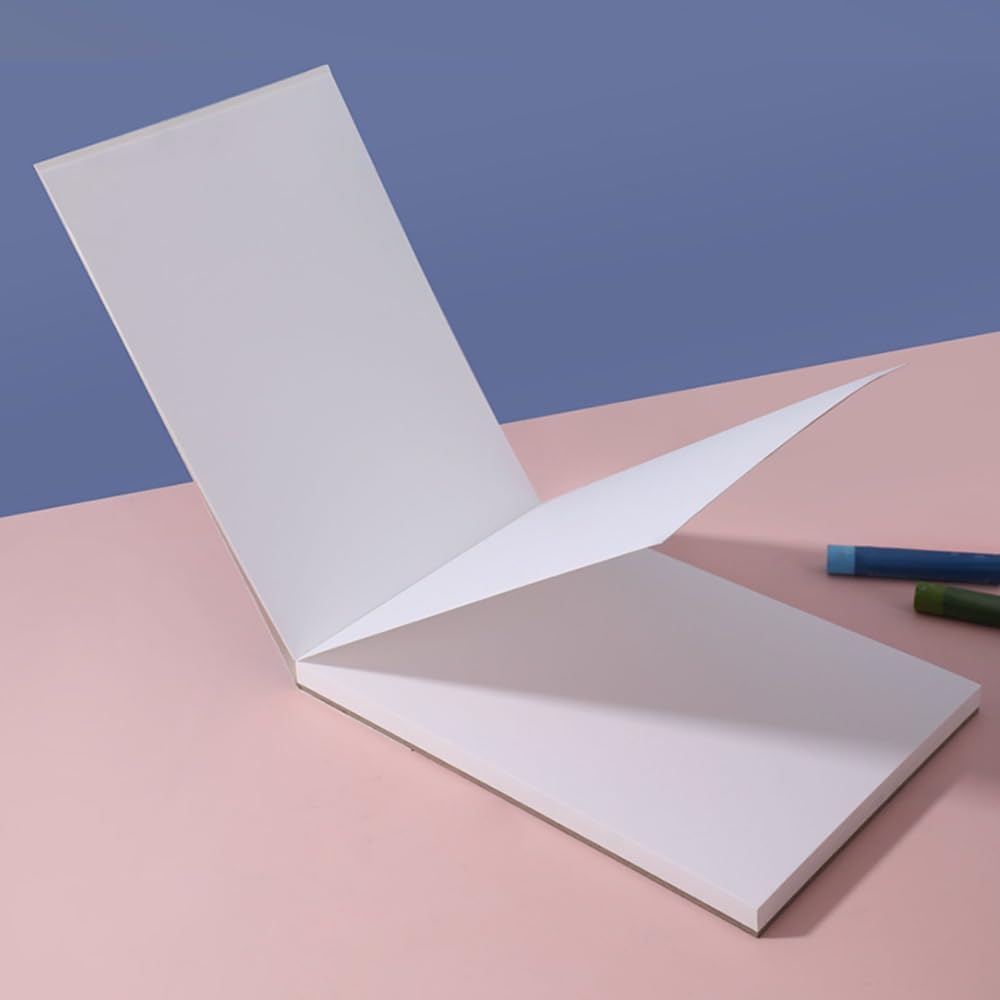 Oil Pastel Paper Pad, 5.9X 5.9 inches Pure Wood Pulp Sketchbook, 30 Sheets Glossy Surface for Drawing and Coloring