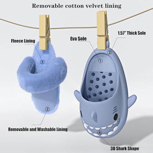 Jfxgjuv Sharklas Originales Kids, Shark Slides Kids Sharky Chanclas Kids Polares, Detachable Soft-Soled Warm Non-Slip Slippers Sandals2