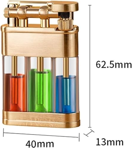 Encendedor transparente retro recargable para hombre miniatura 7