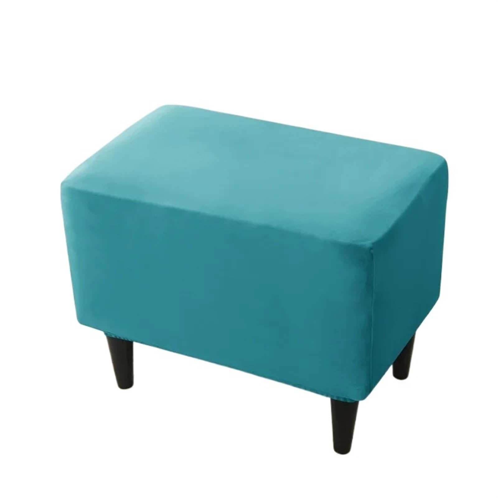 YXINAER Foot Stool Cover Velvet Elastic Ottoman Stool Cover Rectangle Bedroom(B8 Footstool Cover)