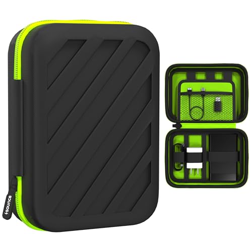 Image of Sounce Premium External Hard Drive Disk Case Cover 2.5 Inch, 6.35cm Storage Organizer Bag SSD Earphones, Pouch for Hard Disks, Power Bank, Mobile Charger, USB Cables | Water Resistant Material, Black