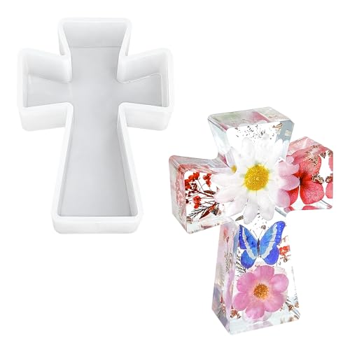 RESINWORLD 4 Flared Cross Mold Stable Self Standing Cross Silicone Mold
