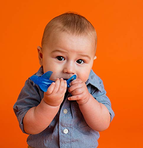 Image of Baby Banana Shark Training Toothbrush, Bendable Food-Grade Silcone, Butter-Soft Bristles for Gums and First Teeth, Family-Owned Business