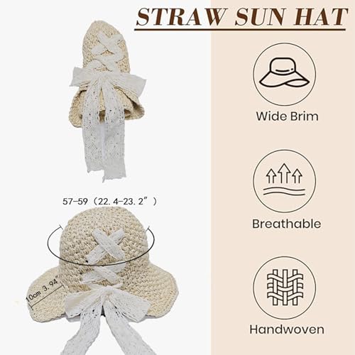 Sombrero de playa plegable para mujer color beige miniatura 2