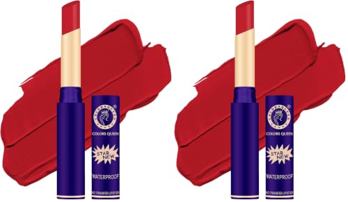 Image of Colors Queen Queen Lips Matte Lipstick | Long Lasting Lipstick Waterproof Highly Pigmented with Smooth Application | Smudge Proof Lipstick for Women (20 - Royal Red) (Pack of 2)