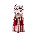 DII Womens Fall & Thanksgiving Kitchen Apron Adjustable, Long Waist Ties, Apple Orchard