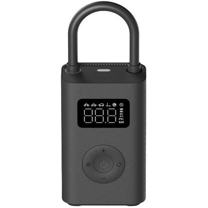 Xiaomi Portable Electric Air Compressor 2 - Compresor de aire portátil (0.2 10.3 bar/3-150 psi, 6 modos, batería de 2000mAh, 14.4Wh, carga USB-C, pantalla LED), negro (Versión ES)