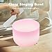 Crystal Singing Bowl 10 inch C Note, Colorful Pink Sound Bowl with Mallet O-ring, Sound Healing Instruments for Healing Mindfulness Meditation Yoga Sound Baths