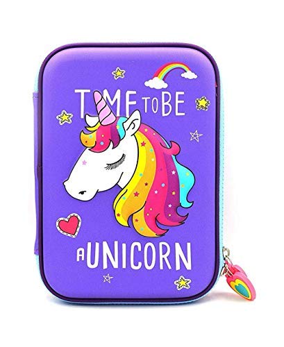 KADEAUX Kids Designer Cute Premium Stylish Multipurpose Unicorn Pencil Box Pencil Case Large Capacity Hardtop EVA Pouch Organizer for Girls Organizer for Women Purple (B08LVY2WKV) Amazon Price History, Amazon Price Tracker