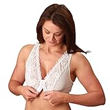 easylife lifestyle solutions Front Fastening Lace Bra | Easy Put on Hook and Eye Front-Fastening | No More Struggling with Back Fastenings for Large | Set of 3 Colours; White, Black and Nude - Image 1