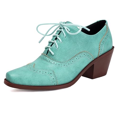Chaussures Richelieu vintage bout carré Bviennic avec talons moyens confort