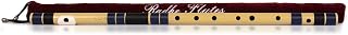 Radhe Flutes G Natural Right Handed Base Bansuri Dark Blue & Black Tuned With Tanpura A 440Hz PVC Flute + Velvet Cover + Hindi & English Flute Lessons
