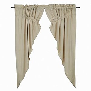 Piper classics farmhouse prairie curtain gathered swag curtain 63 long beige farmhouse or country decor curtain  urban country home decor