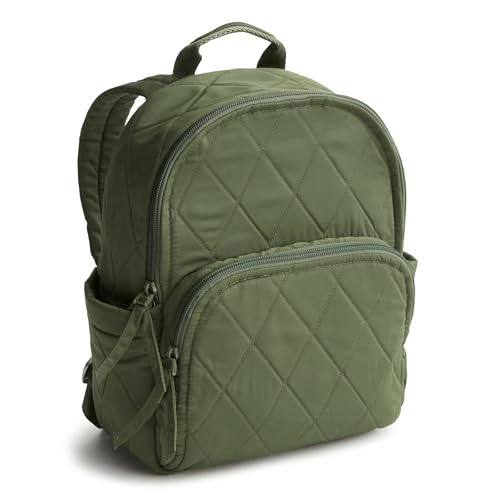 Vera Bradley Mochila feminina de sarja de poliéster pequena Banbury, Bronze verde, One Size