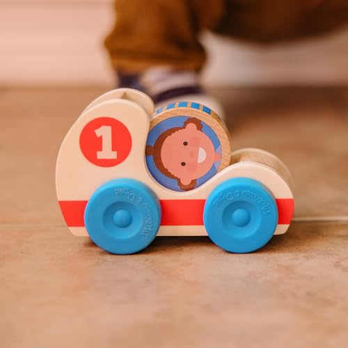 Image of Melissa & Doug GO Tots Wooden Race Cars (2 Cars, 2 Disks) Stacking Toys for Infants, Hand Push Vehicles, Wooden Car Toys for Toddlers Ages 1+ - FSC-Certified (Pack of 3)