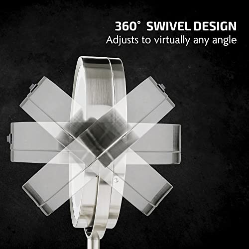 Image of OVENTE 7'' Lighted Tabletop Makeup Mirror, 1X & 7X Magnifier, Spinning Double Sided Round LED, Great for Vanity, Bath, & Bedroom, Battery Powered, Nickel Brushed MCT70BR1X7X (Pack of 2)