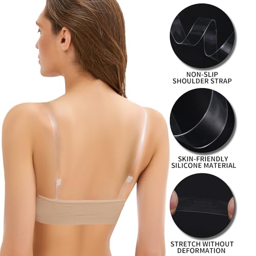 iMucci Clear Bra Straps 5Pairs Adjustable Clear Strap Invisible Bra Straps Non-Slip Shoulder Strap3