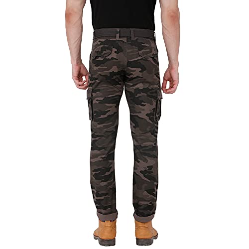 Image of BEEVEE Mens Camouflage Fixed Waist Cargo with Belt