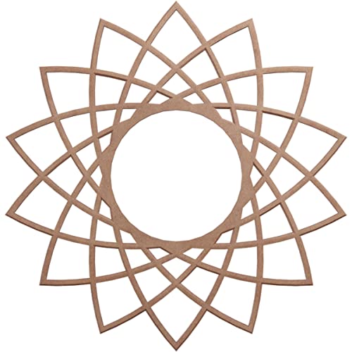 Image of Ekena Millwork 16 inchOD x 6 1 /8 inchID x 3 /8 inchT Eleanor Wood Fretwork Pierced Ceiling Medallion, Wood (Paint Grade)