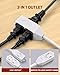 DEWENWILS 12 FT Light Extension Cord with ON/Off Switch for Christmas Lights, Step on Foot Switch Power Cord, Angled Flat Plug, 2-Prong 3 Outlets, 16/2C, White, ETL Listed