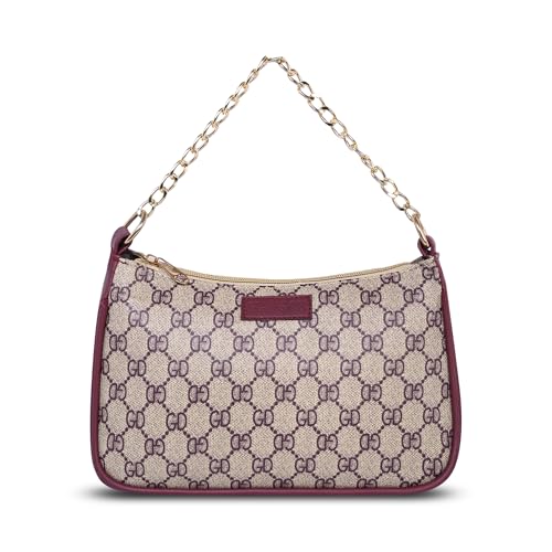Image of Women's Stylish Printed Shoulder Bag | Trendy Daily Use Handbag with Chain Strap | Lightweight PU Leather Sling Bag for Girls & Women | Spacious & Durable Casual Fashion Purse