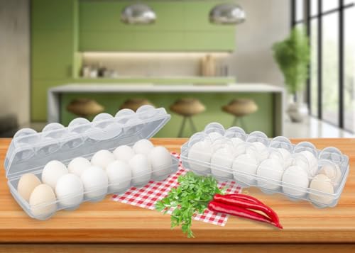 Image of Arto 12 Grid Egg Box Egg Refrigerator Tray, Stackable Plastic Egg Containers for Fridge Kitchen (Multicolor)