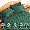 ClevaHome Queen Sheet Set, 4-Piece Bed Sheets for Queen Size Bed, Lightweight & Super Soft Easy Care Microfiber Shrinkage & Fade Resistant Bedding Set with 14'' Deep Pockets (Forest Green)
