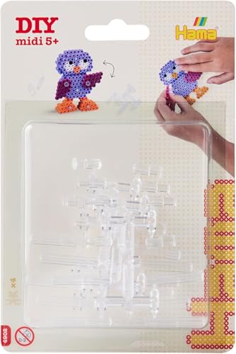 Hama Perlen 4902 Zubehör Set für das Basteln, Verbinder für 3D Motive in transparent für Midi Bügelperlen mit Durchmesser 5 mm, Bastelspaß für Groß und Klein