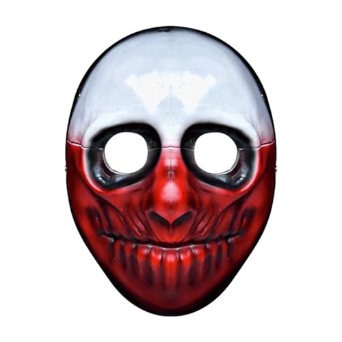 QWC Resin Clown Mask for Halloween Scary Halloween Mask Dallas/Wolf/Chains/Hoxton Theme Game Cosplay Mask (Wolf)