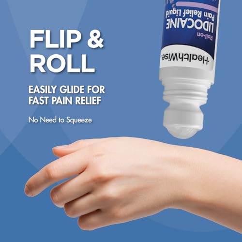 HealthWise 4% Lidocaine Roll-On | Soothing Lavender Scent | OTC Strength | Pain Relief Liquid | 2.5 oz. 73 mL | Topical Anesthetic