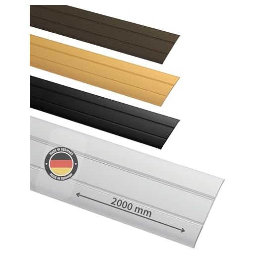 Gedotec Aluminium Übergangsprofil selbstklebend Übergangsschiene Alu flach | Boden-Leiste mit Breite 37 mm | Ausgleichsprofil Silber eloxiert | Abdeckleiste 200 cm | 1 Stück - Bodenprofil Schiene