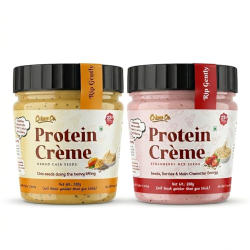 Image of CREME CO. Fruity & Seeds Duo - Mango Chia & Strawberry Mixed Seeds Protein Creme Combo (2 X 200G)