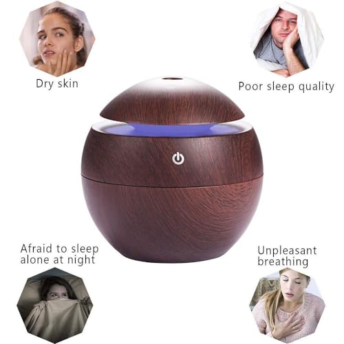 Wood Cool Mist Ultrasonic Humidifier for Room Moisture, Aroma Diffuser for Home, Essential Oil Diffuser with Colorful Light, Auto Shut-Off Ideal for Office, car, Travel, Home - Image 8