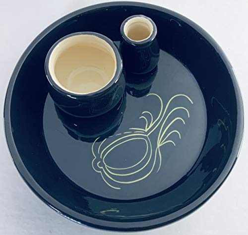 BonCera, Hand-Made Olive Dish, Black Design