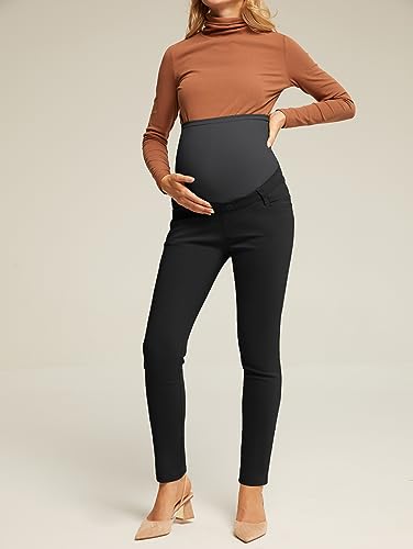 Maacie Maternity Dress Pants Work Pants Maternity Pants Extender Comfortable Trousers Black S thumb #1