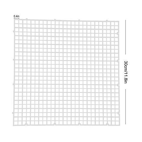 DAUERHAFT 6Pcs Aquarium Aquarium Isolation Bodenfilter Gitterplatte Trennwände Kistenschneiden Spleißen, Kunststoff 834g 30x30cm/11.8x11.8in(Weiß)