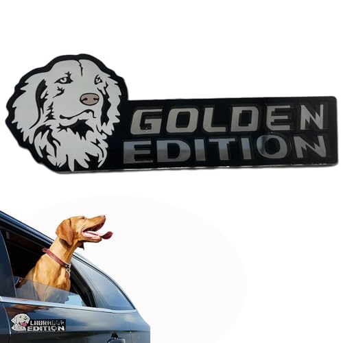 Image of Car Emblem: Dog Car Badge Laser Cutting Emblem Cool Decals Trucks German Shepherd Badge Corgi Edition Doodle Golden Retriever Vehicles Dachshund Addition Rottweiler (Golden Retriever car Decal)
