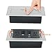 Table Pop up Power Strip Box Desktop Pop Up Outlet Recessed Multimedia Strip Socket Conference Table Power Hub Hidden Table Connection Box with Outlet Network HDMI for Office Desk (Sliver-A)