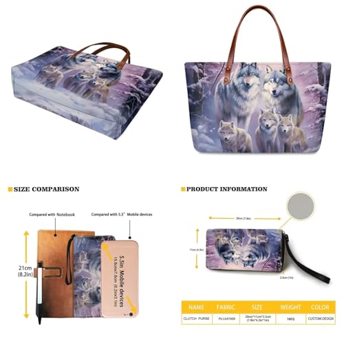 Image of Top Handle Purse for Women, Large Tote Handbag With PU Wallet Set