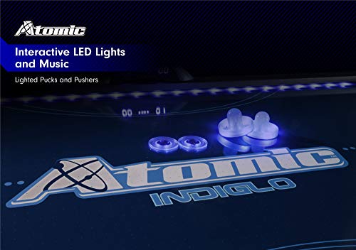 Atomic G04801W 90 Inch Indiglo Led Light Up Arcade Air Powered Hockey Table thumb #3