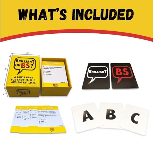 Image of DUNGRANI ENTERPRISE Party Card Games Collection Adult Family Trivia Conversation Music Challenge Strategy Travel Game Night Fun for Friends Couples Kids (Brilliant or BS)