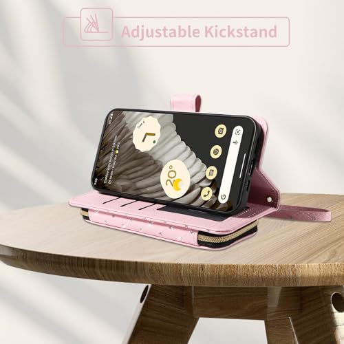 Coque Pixel 7 Pro avec porte-cartes pailleté et protection écran verre trempé anti-choc