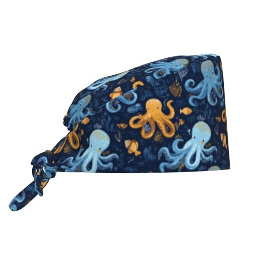 Image of Adjustable Scrub Cap with Sweatband, Breathable Working Hat for Men /Women