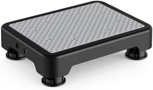 SOYO Mobility One Step Stool, Heavy Duty Indoor Outdoor Non-Slip Small Step Platform Assistive Device for Adult Elderly, Standing Support and Step Riser for Car, Bed, Door, Stair, Bathroom, Black-Gray