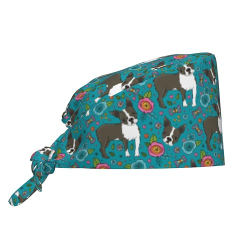Image of Working Cap Scrub Cap with Sweatband Adjustable Unisex Women Tie Back Hat Nurse Surgical Caps