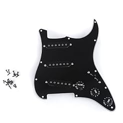 Musiclily Pro Pickguard Pré-câblé SSS micros à simple bobinage pour Fender Strat Stratocaster Guitare, Noir - Les Beatles, Paul McCartney, John Lennon, RIngo Starr, George Harrison