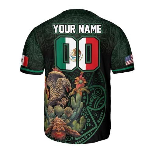 Jerseys personalizados Mexico para hombres, camiseta de futbol Mexico, camiseta mexicana de beisbol, camiseta de beisbol con bandera americana miniatura 5
