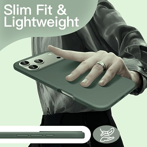 Image of Silicone Case for iPhone 17 Pro Max 6.9-Inch, Silky-Soft Touch Full-Body Protective Phone Case, Shockproof Back Cover for iPhone 17 Pro Max (Light Green)