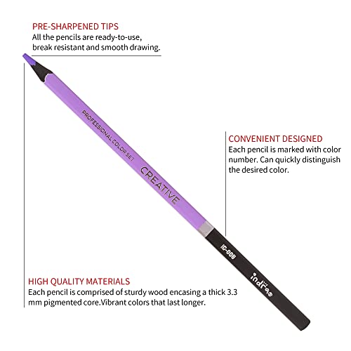 Indra 36 Macaron Pastel Colored Pencils, Professional Oil Colored Pencils For Drawing And Sketching, Gift Tin Box For Adults Kids Beginners #TOP2